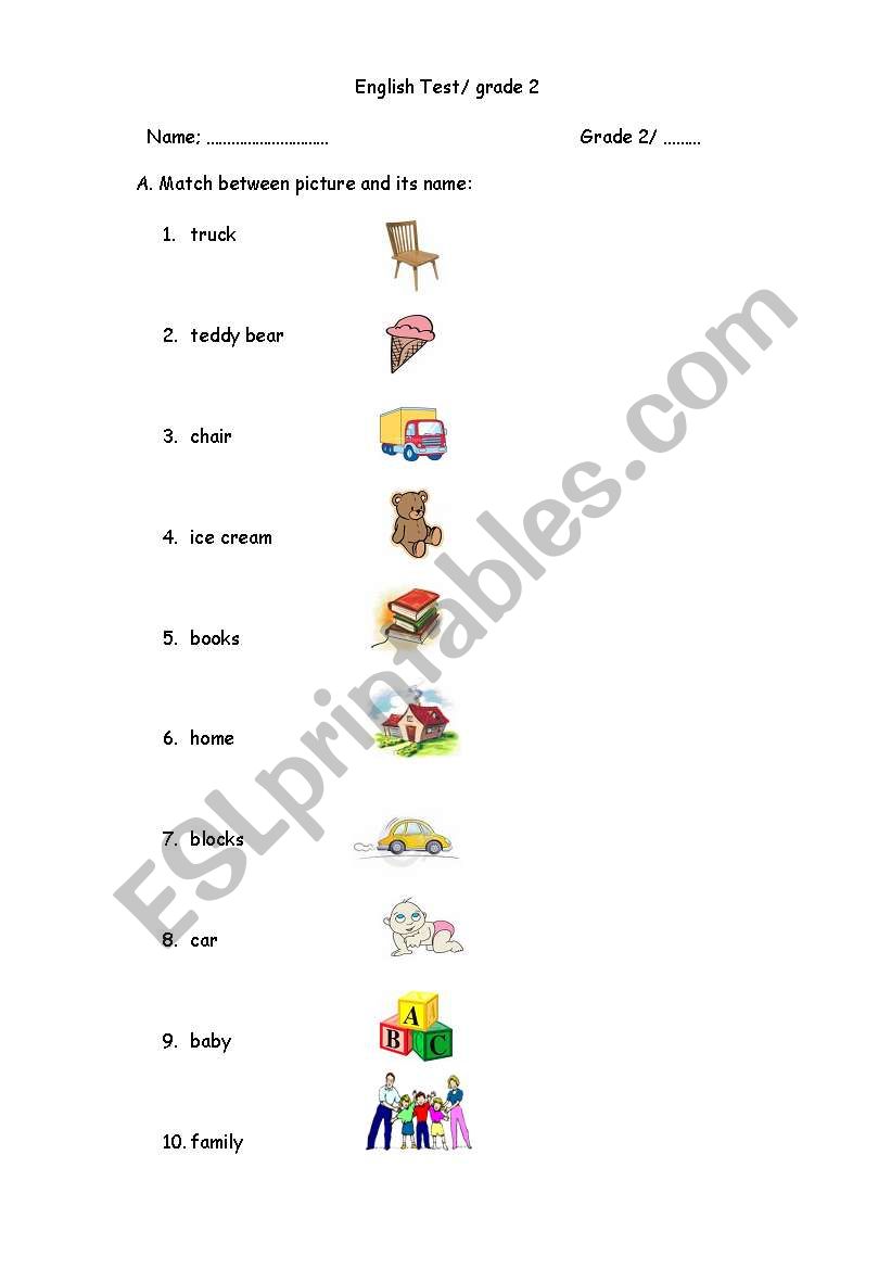 grade two revision worksheet