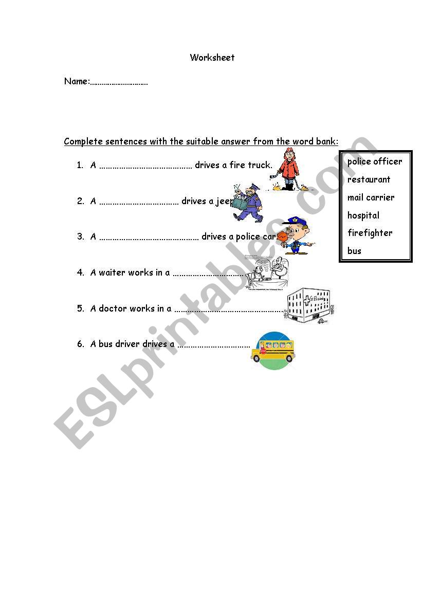 workers worksheet