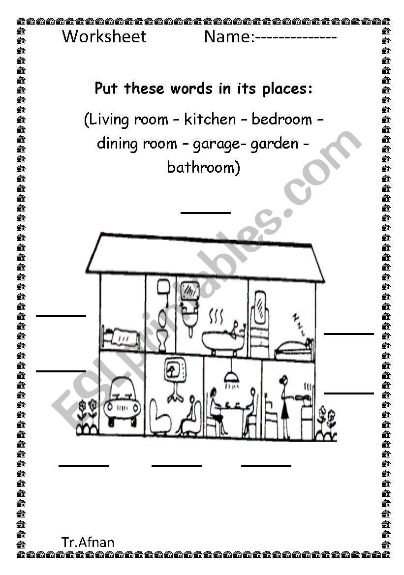 My House worksheet