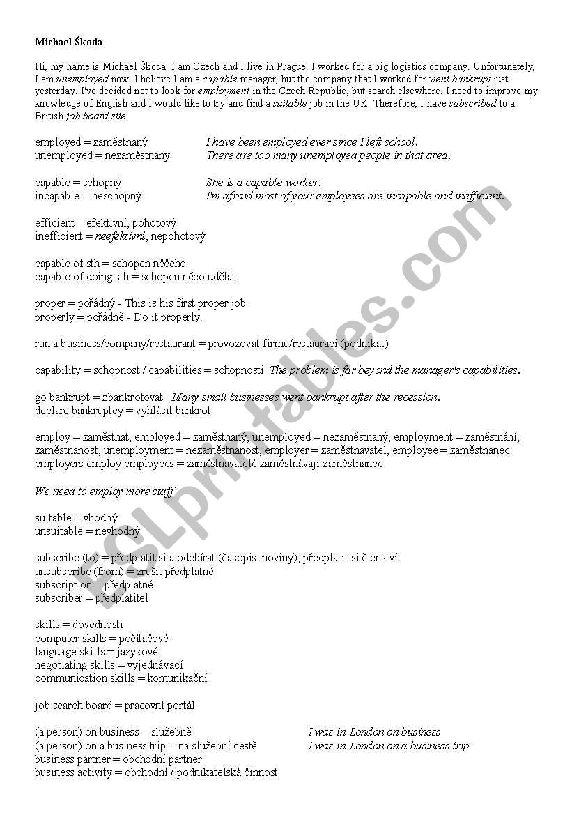 Michael koda worksheet