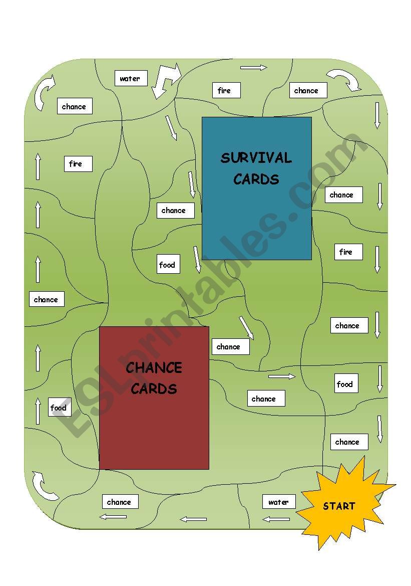 Survival Board Game worksheet