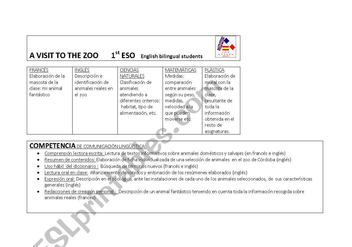 Unidad didctica integrada worksheet