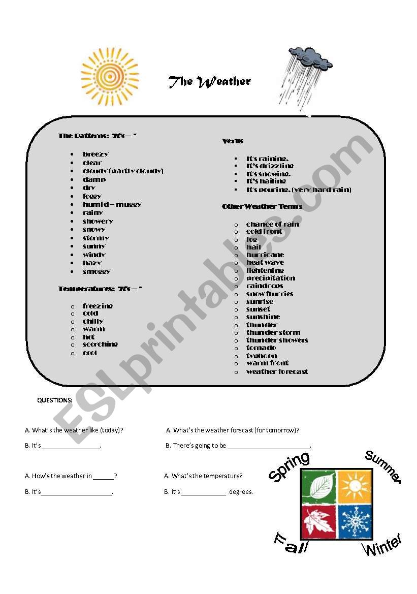 The weather  worksheet