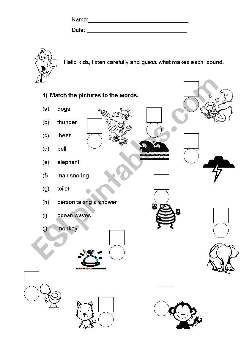 Sounds worksheet