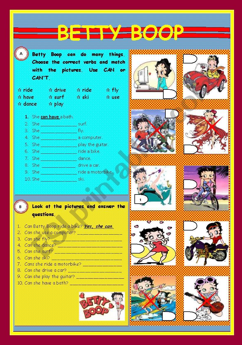 MODALS: CAN - ABILITY - BETTY BOOP