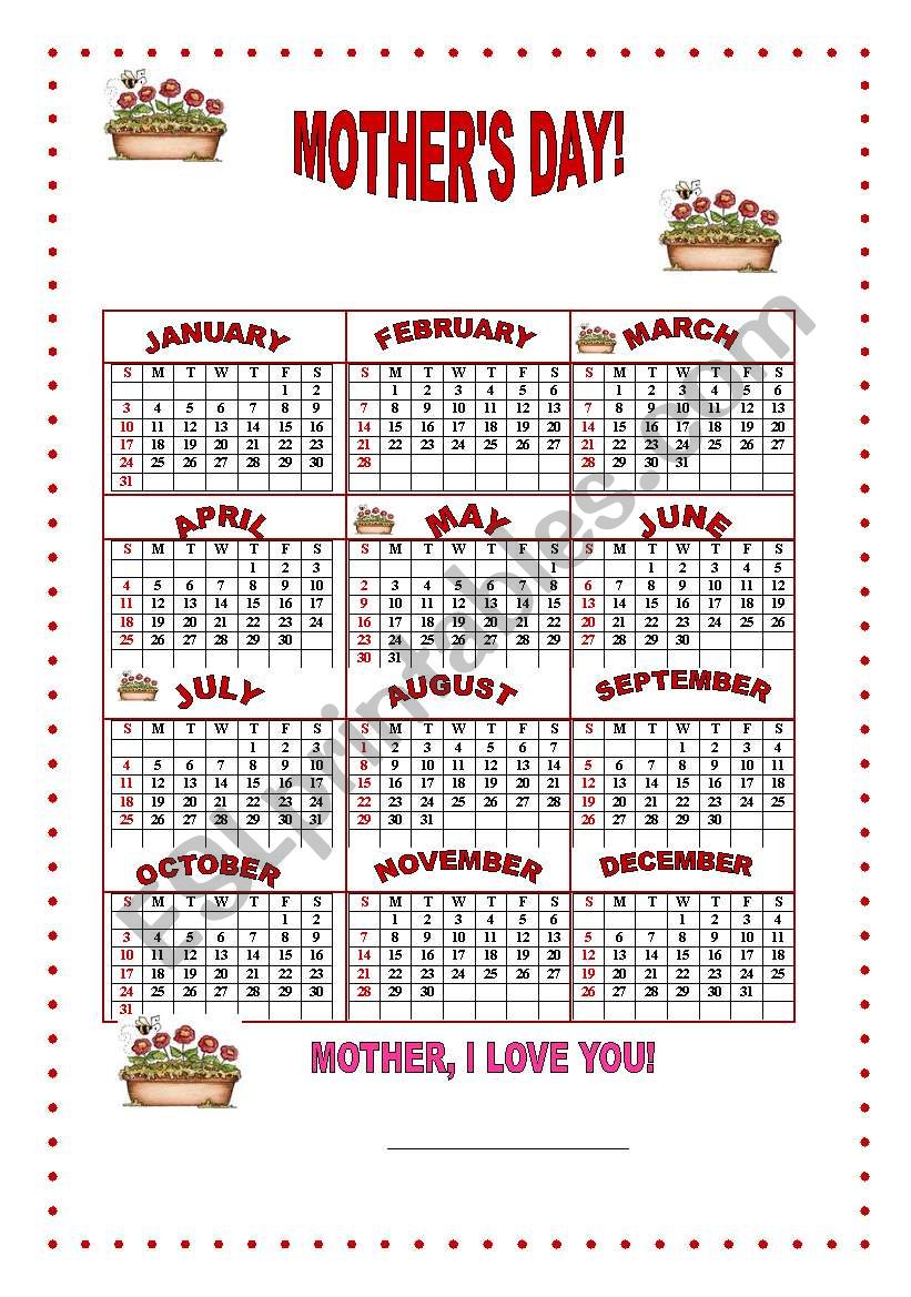 MOTHERS DAY worksheet