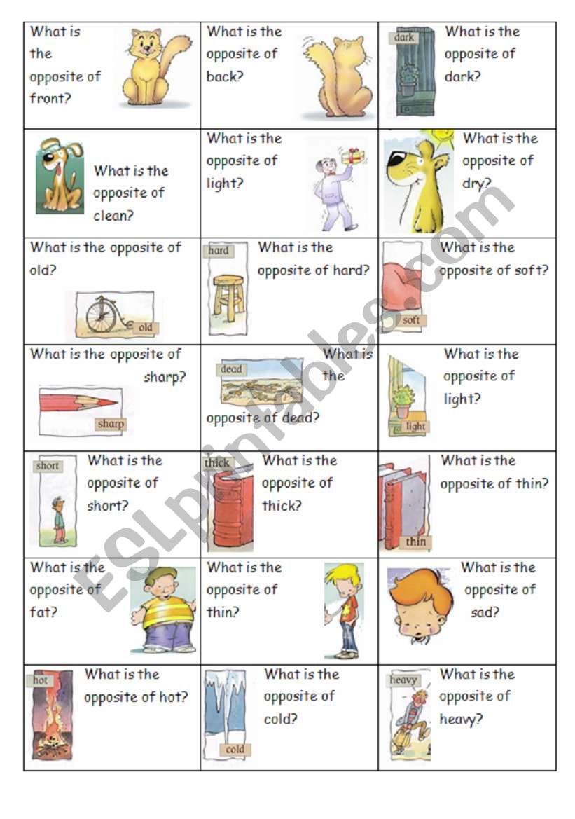 ADJECTIVES Opposites worksheet