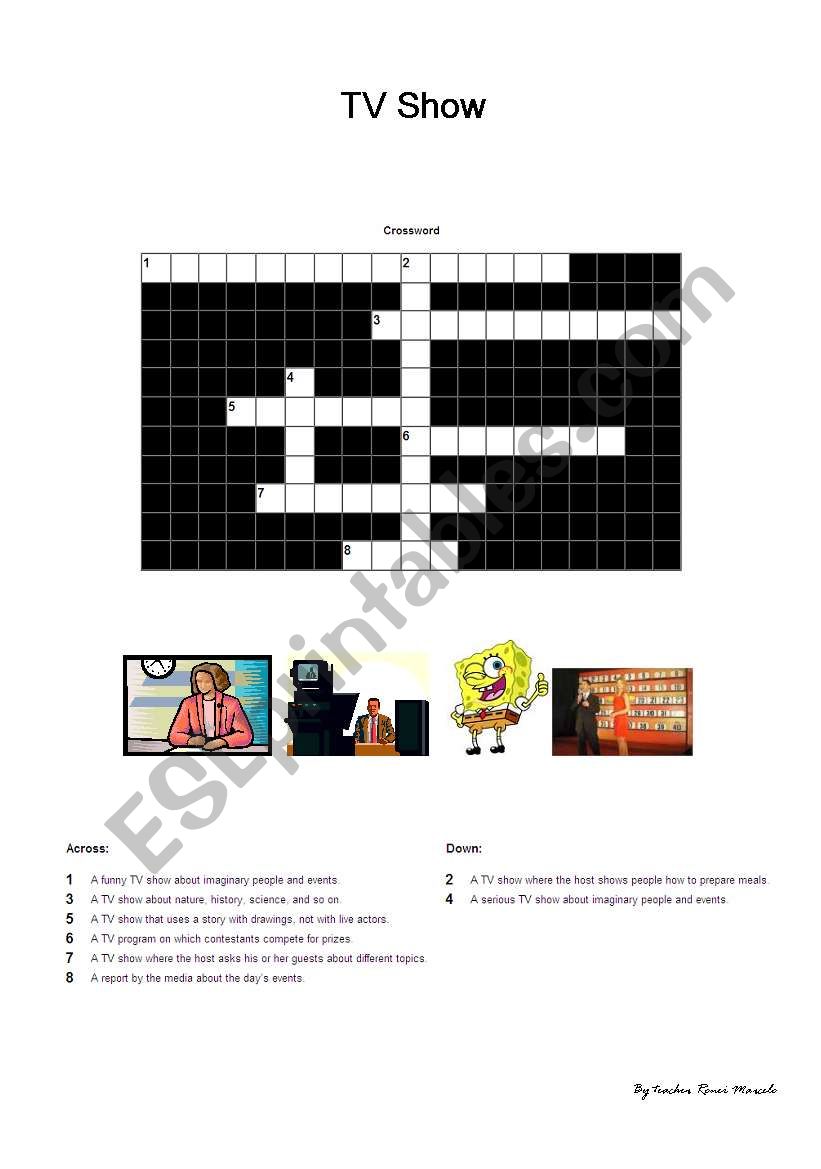 TV Programs crossword worksheet