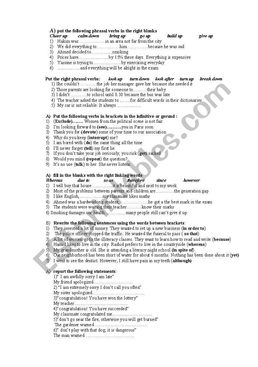 grammar worksheet