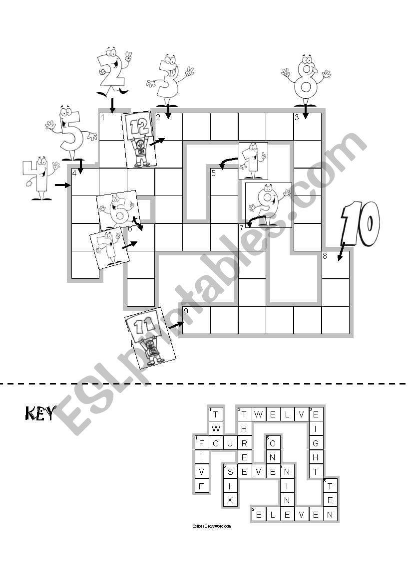 Number Crossword worksheet