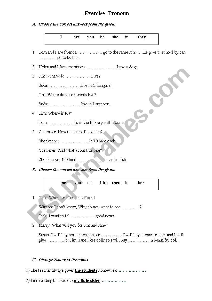 english-worksheets-pronoun