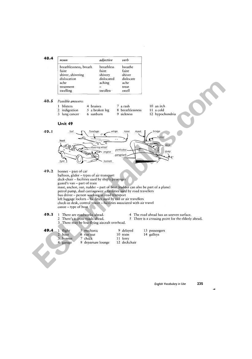 Travel + holidays worksheet