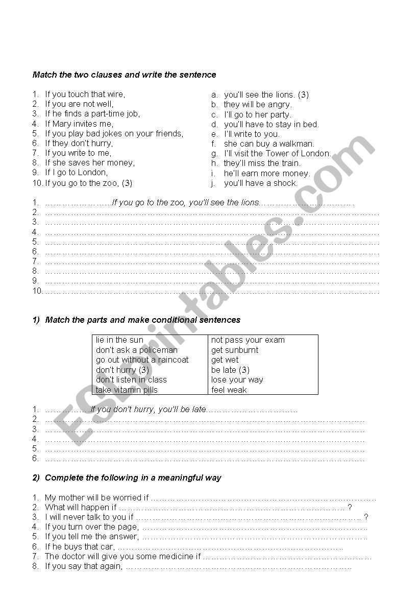 If type 1 worksheet