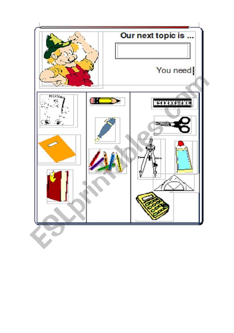 things you need for next lesson