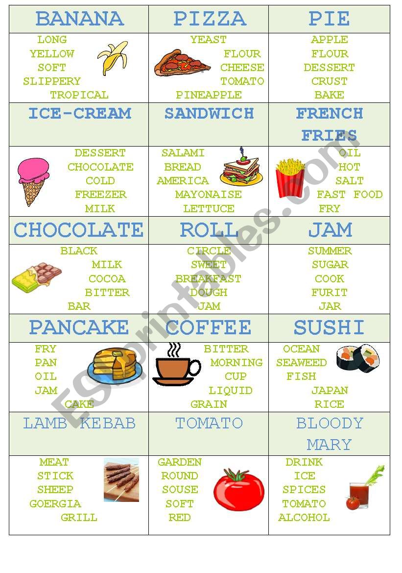 Food Taboo worksheet