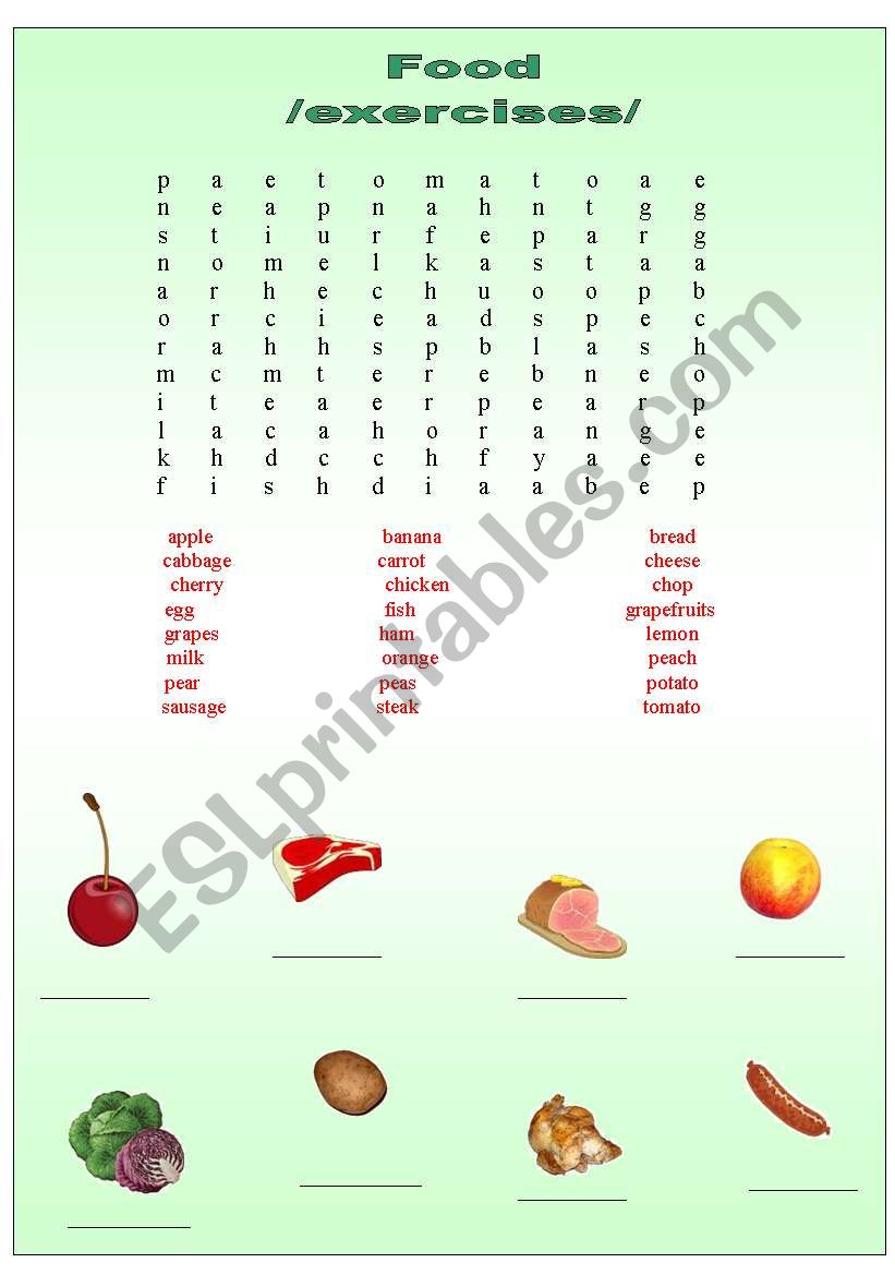 Food worksheet