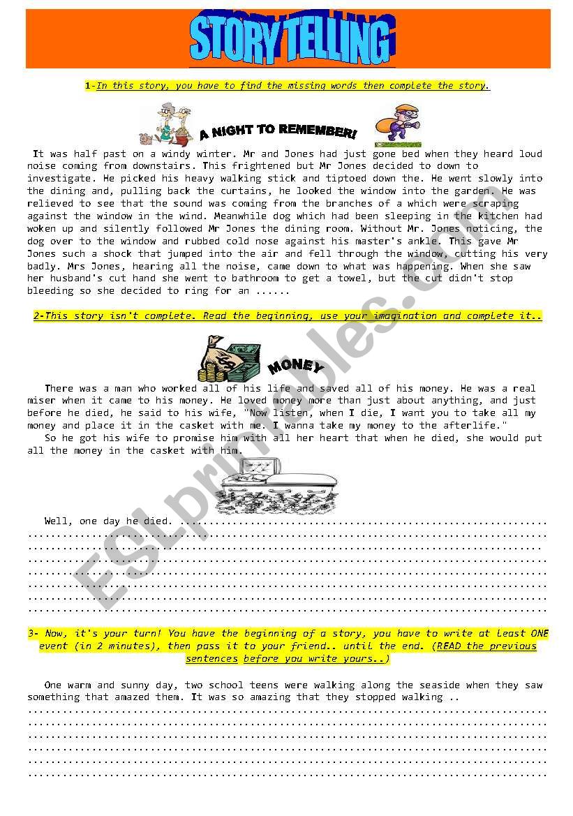 Story Telling worksheet