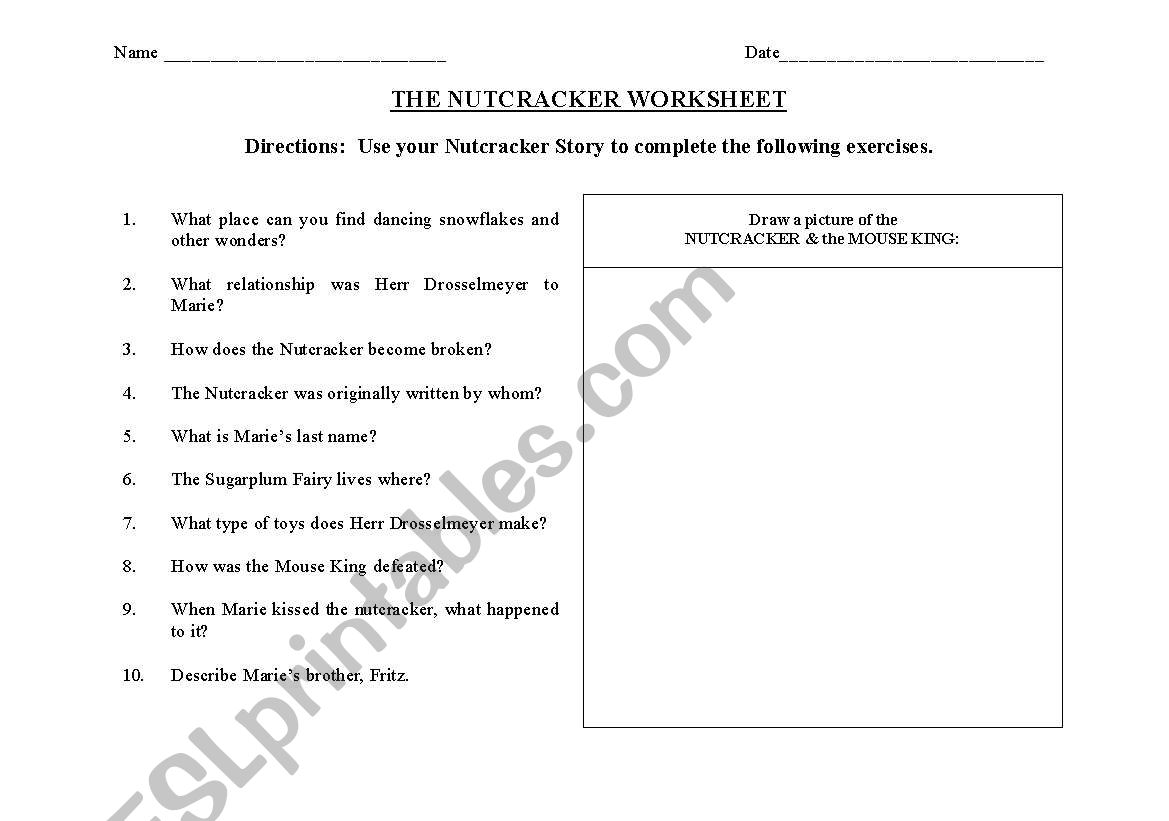 The Nutcracker Activity Worksheet