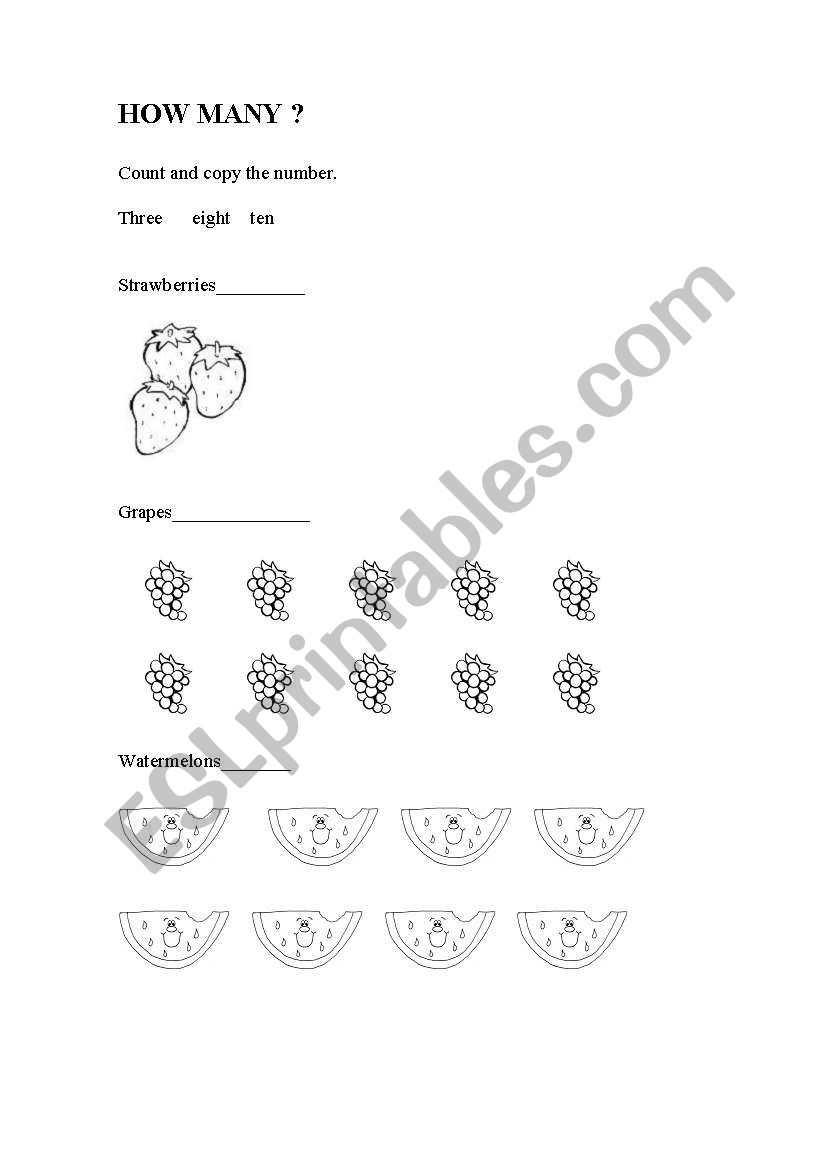 how many? worksheet