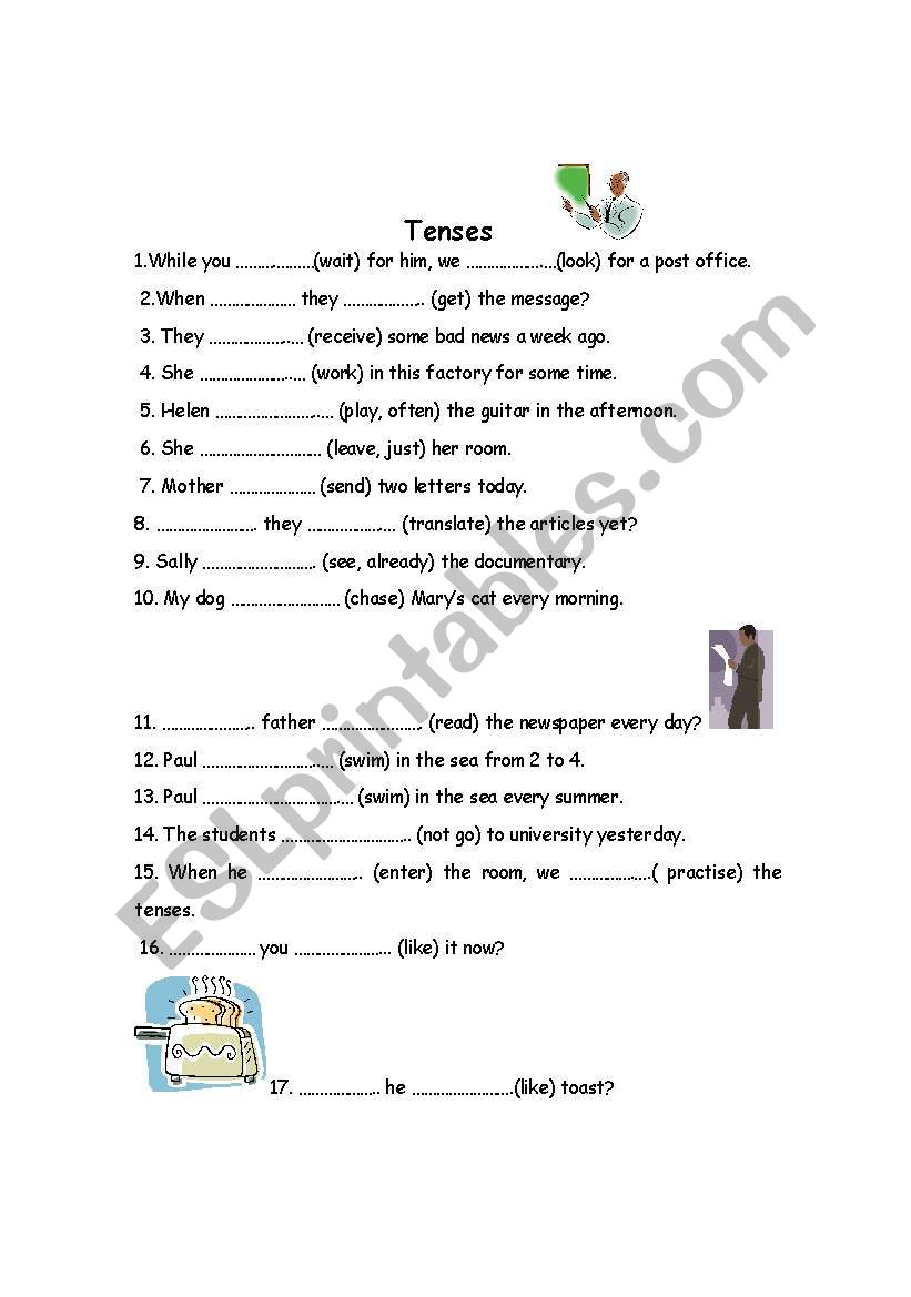 tenses - exercise worksheet