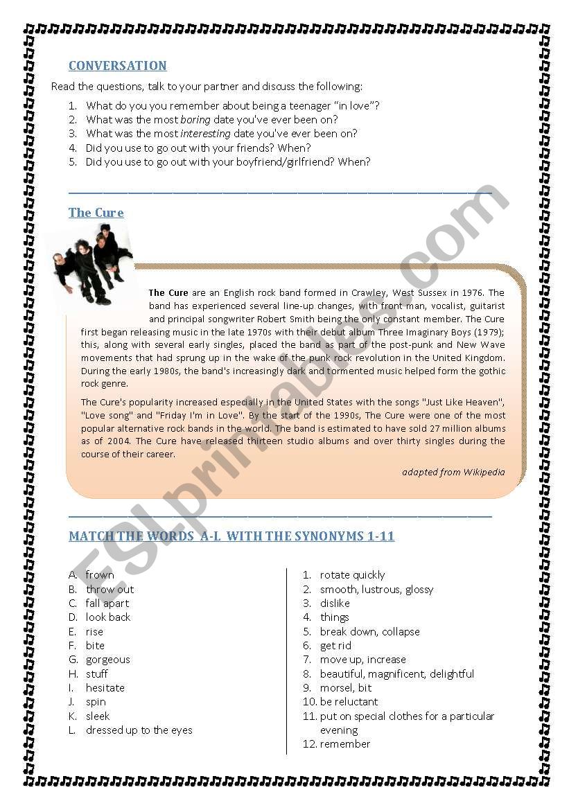 Friday Im in Love_Revisited! worksheet