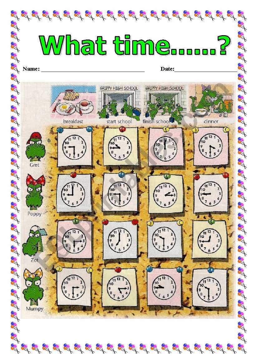 What time...? worksheet