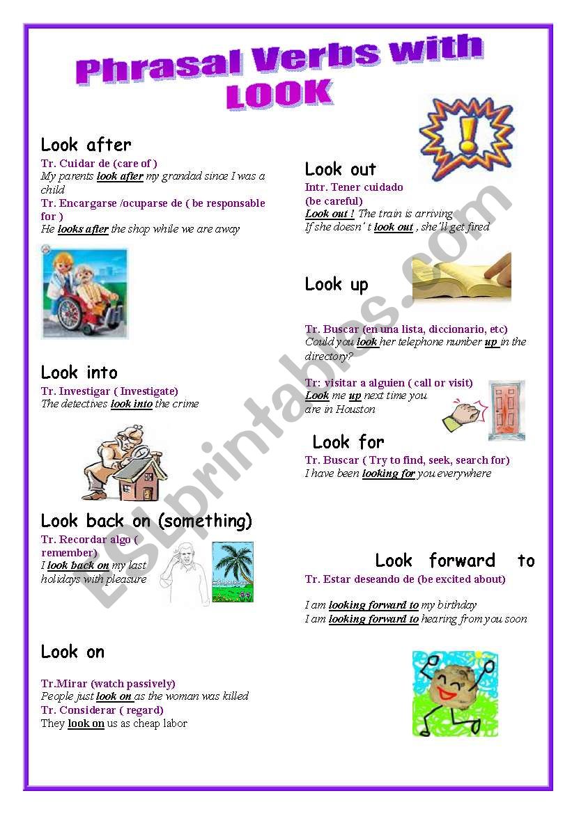 PHRASAL VERBS WITH LOOK worksheet