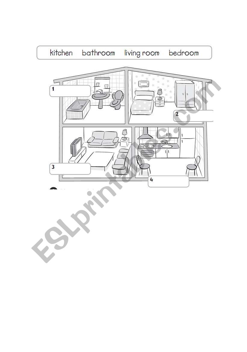 Parts of the House worksheet