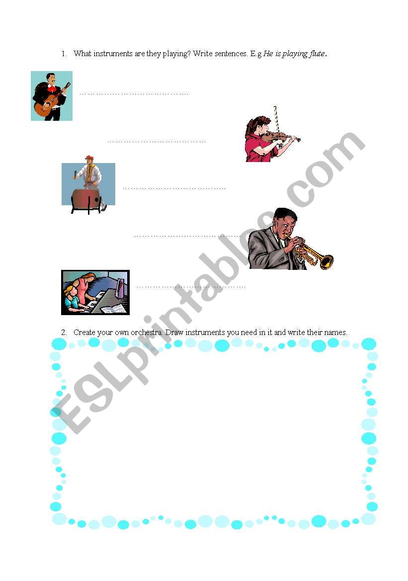 Musical Instruments worksheet