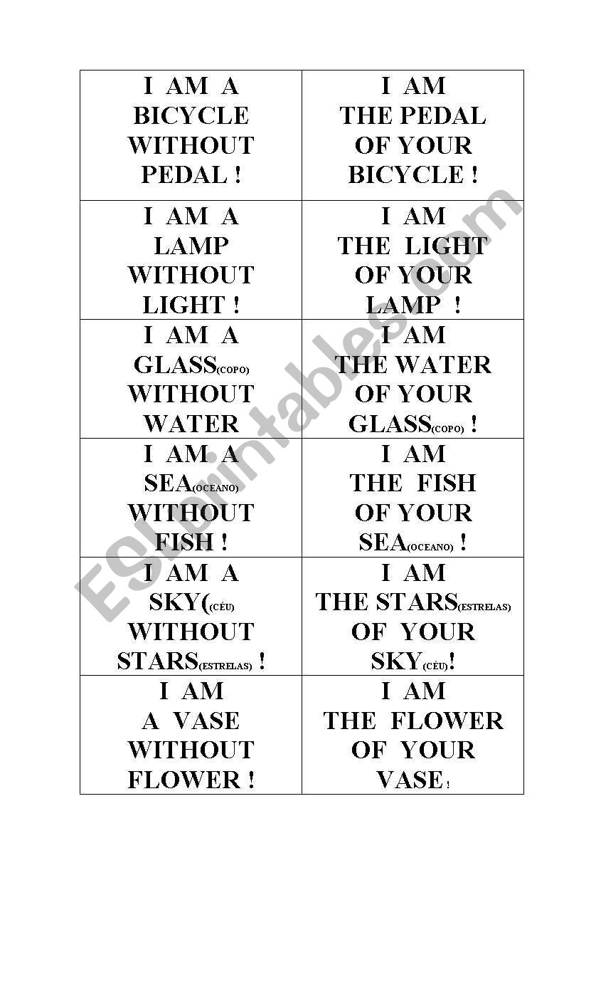 CHOOSING PAIRS worksheet