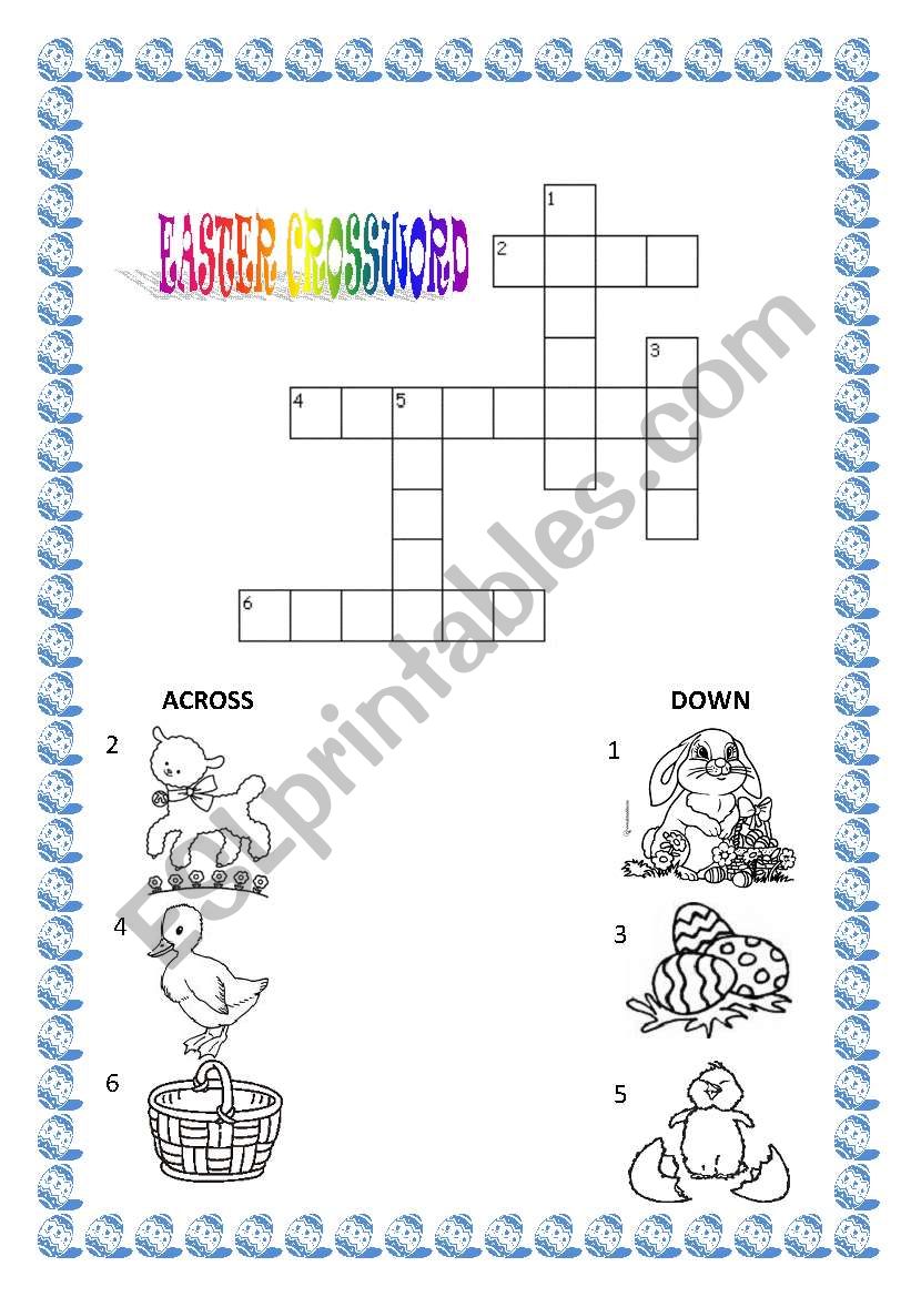 Easter crossword worksheet