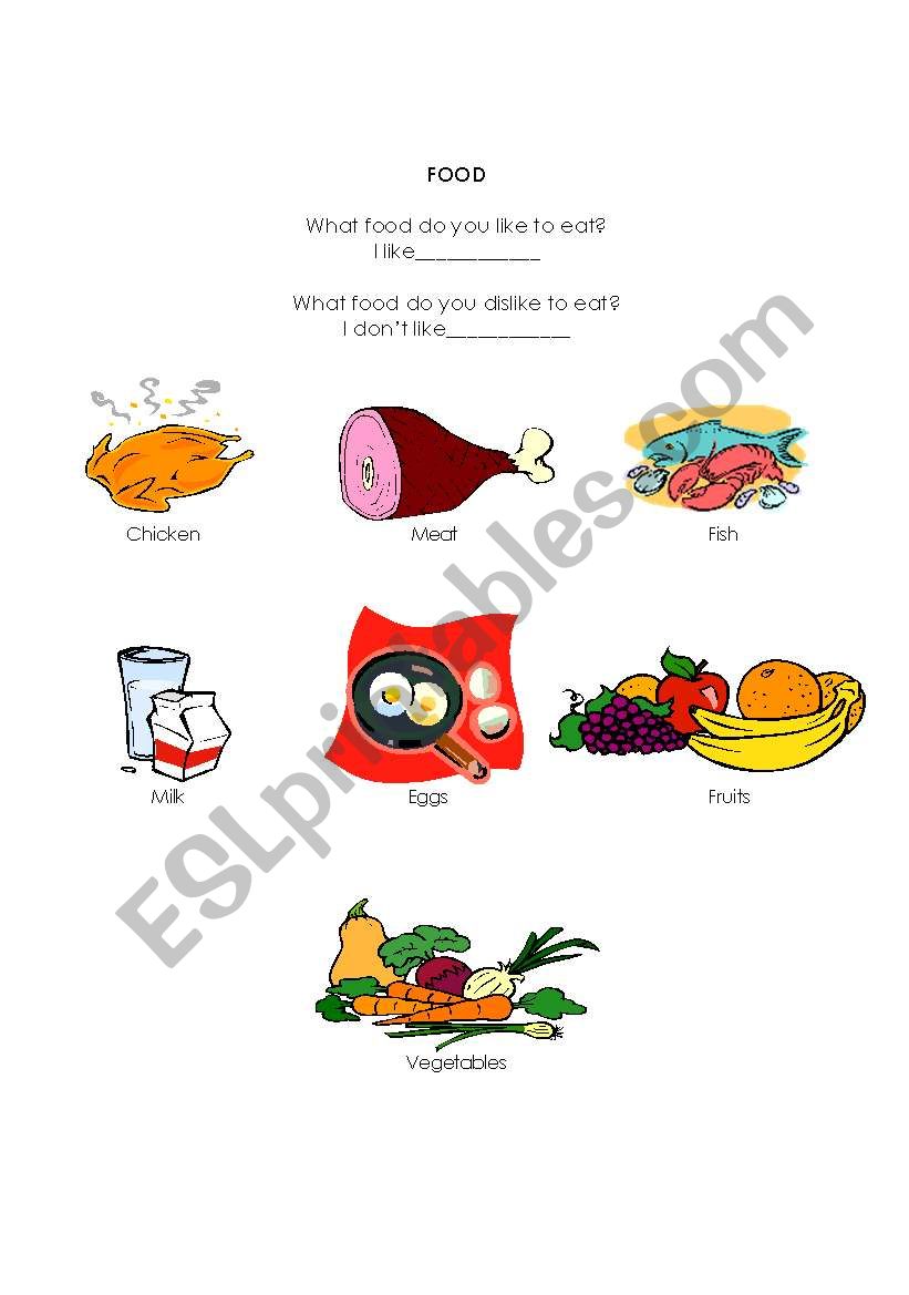 food worksheet