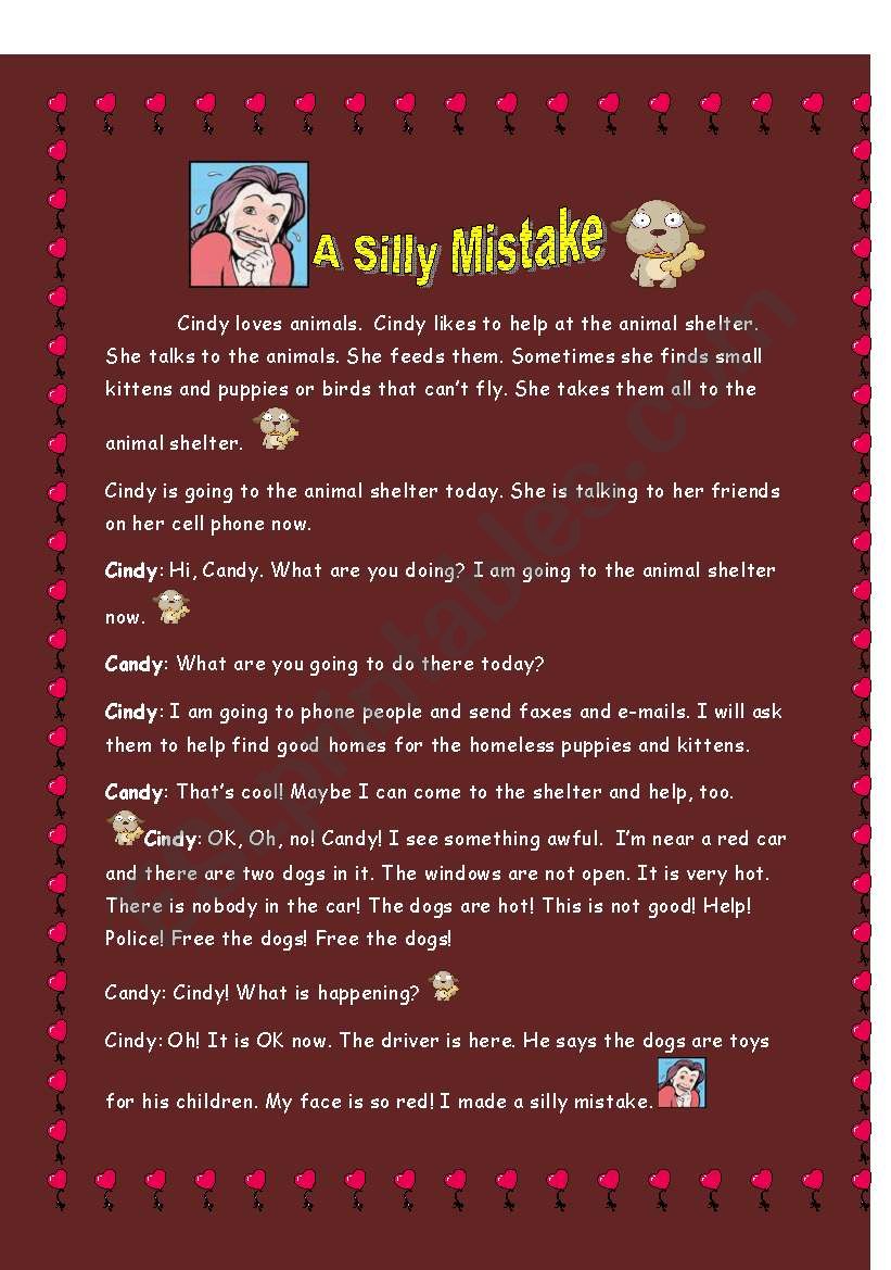 A Silly Mistake worksheet
