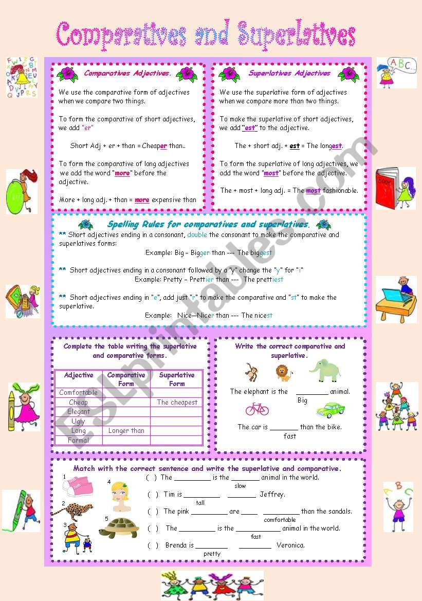 Comparatives and Superlatives worksheet