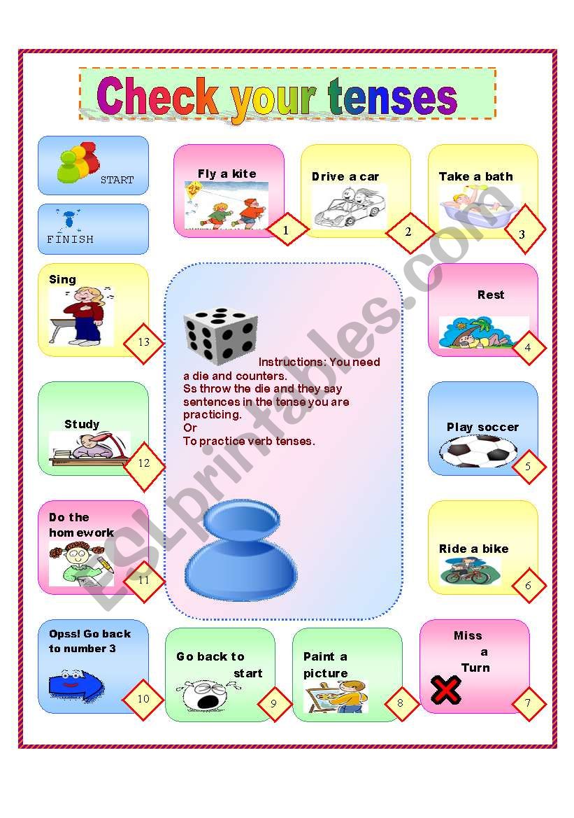 A game check your tenses worksheet