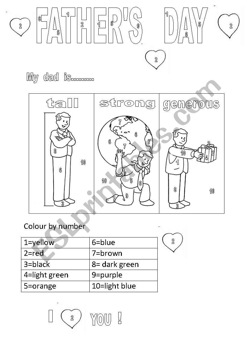 FATHERÂ´S DAY worksheet