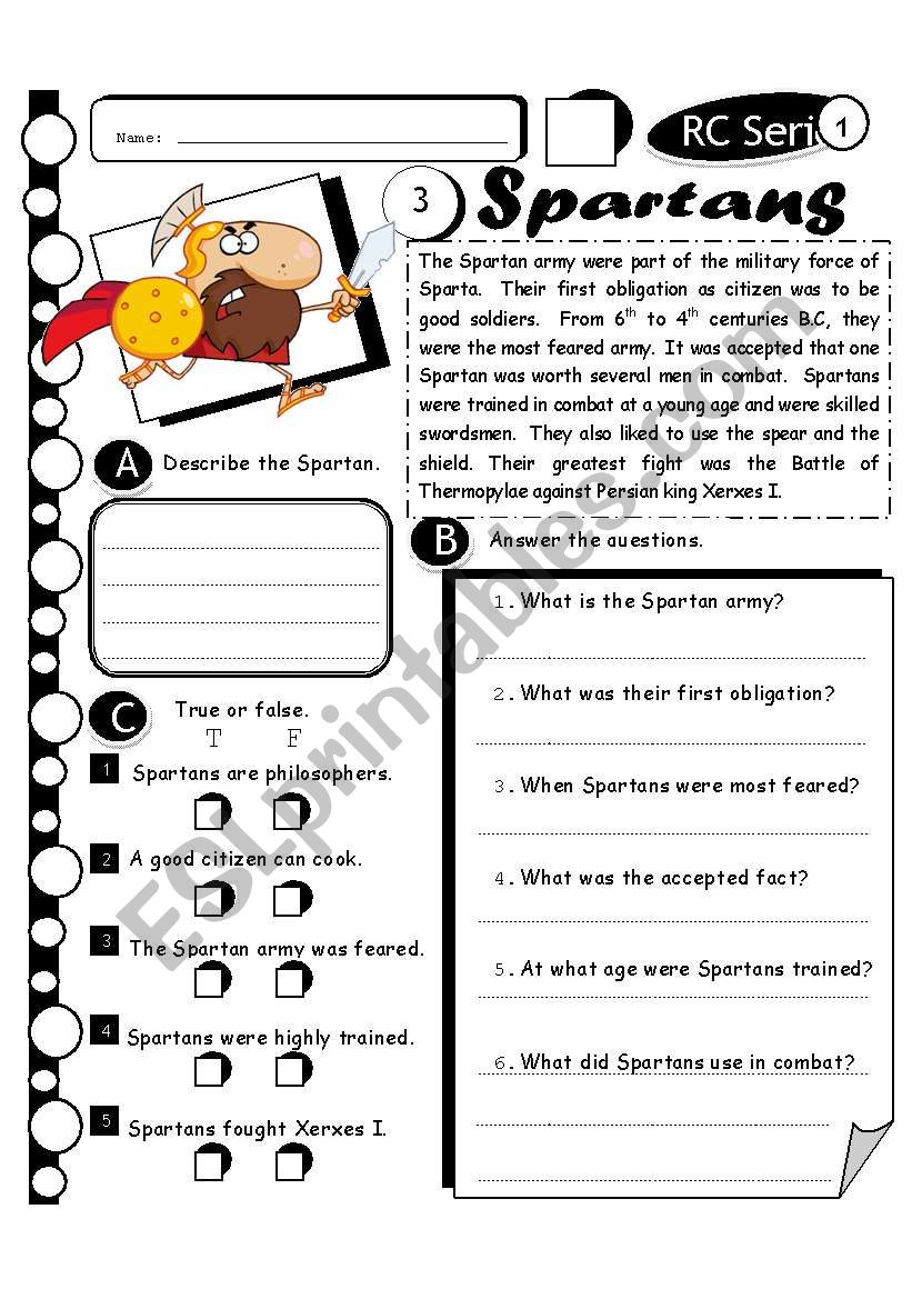 RC Series level 1_30 Spartans (Fully Editable + Answer Key)