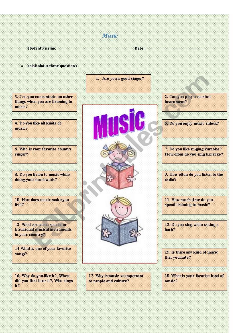 Free Writing Music worksheet