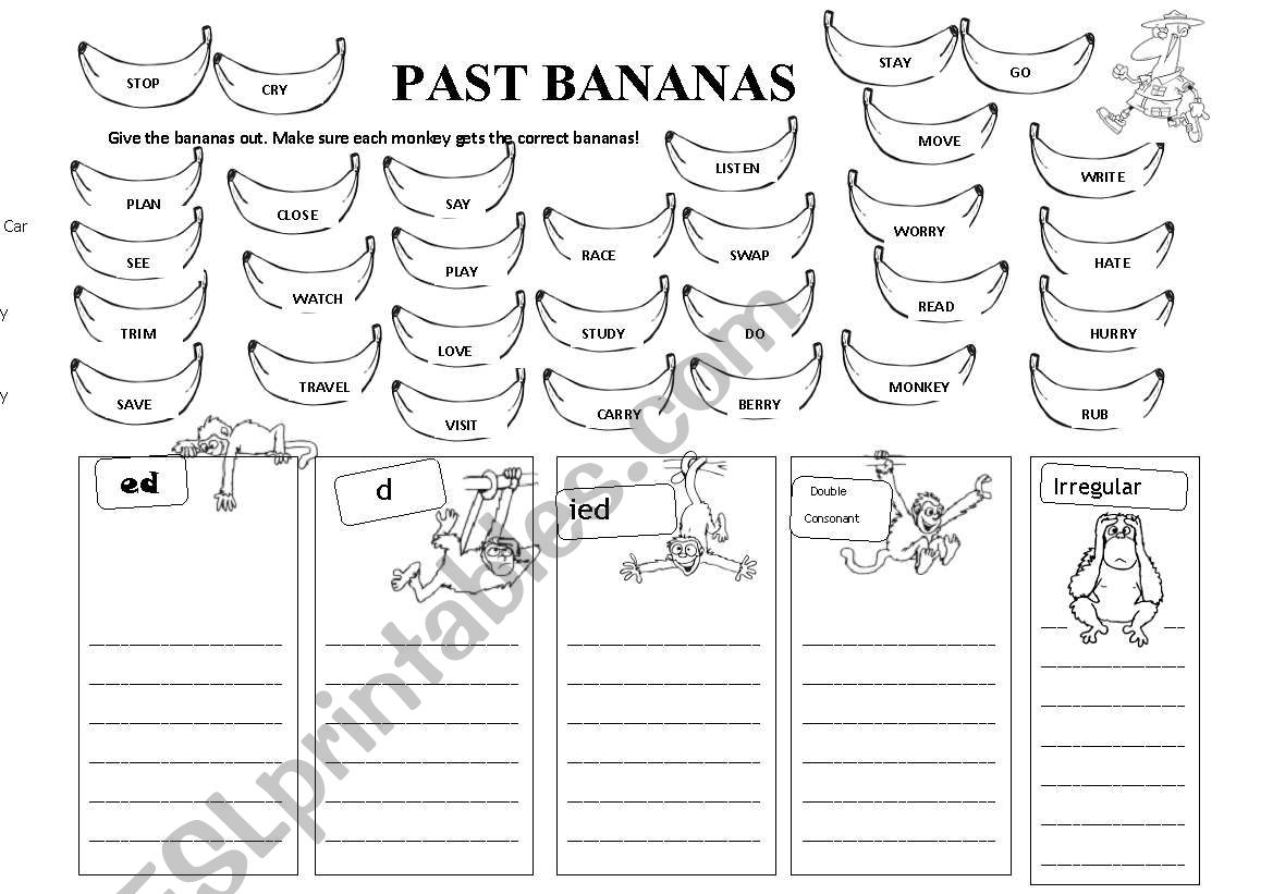 PAST BANANAS worksheet
