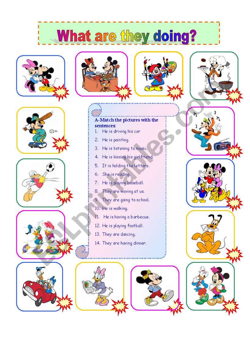 Present continuous worksheet