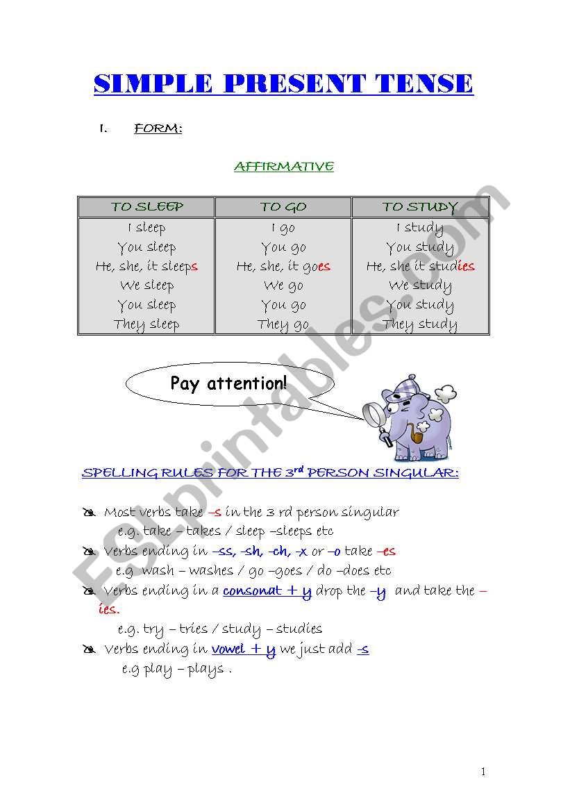 Present Simple Tense - Grammar Guide