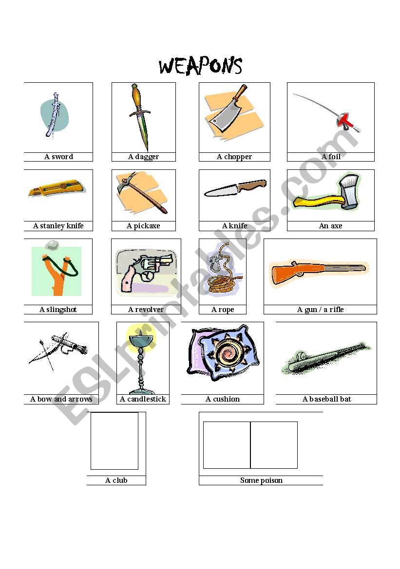 weapons worksheet
