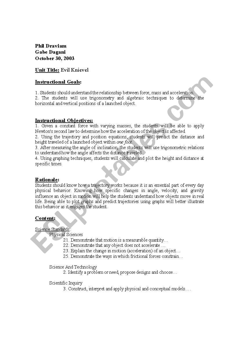 Lesson Plan for Science worksheet
