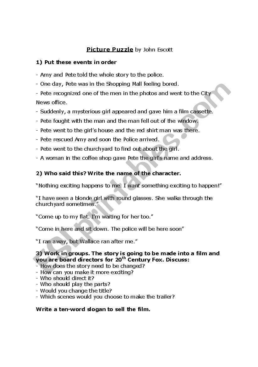 Readers - Picture Puzzle and Double Fear by John Escott