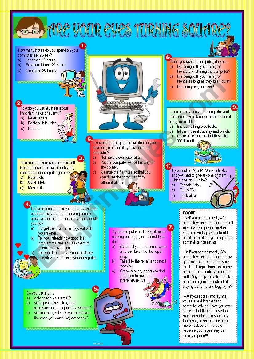 ARE YOUR EYES TURNING SQUARE? worksheet