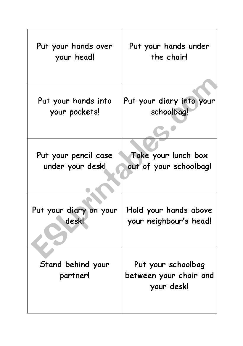 prepositions of place worksheet