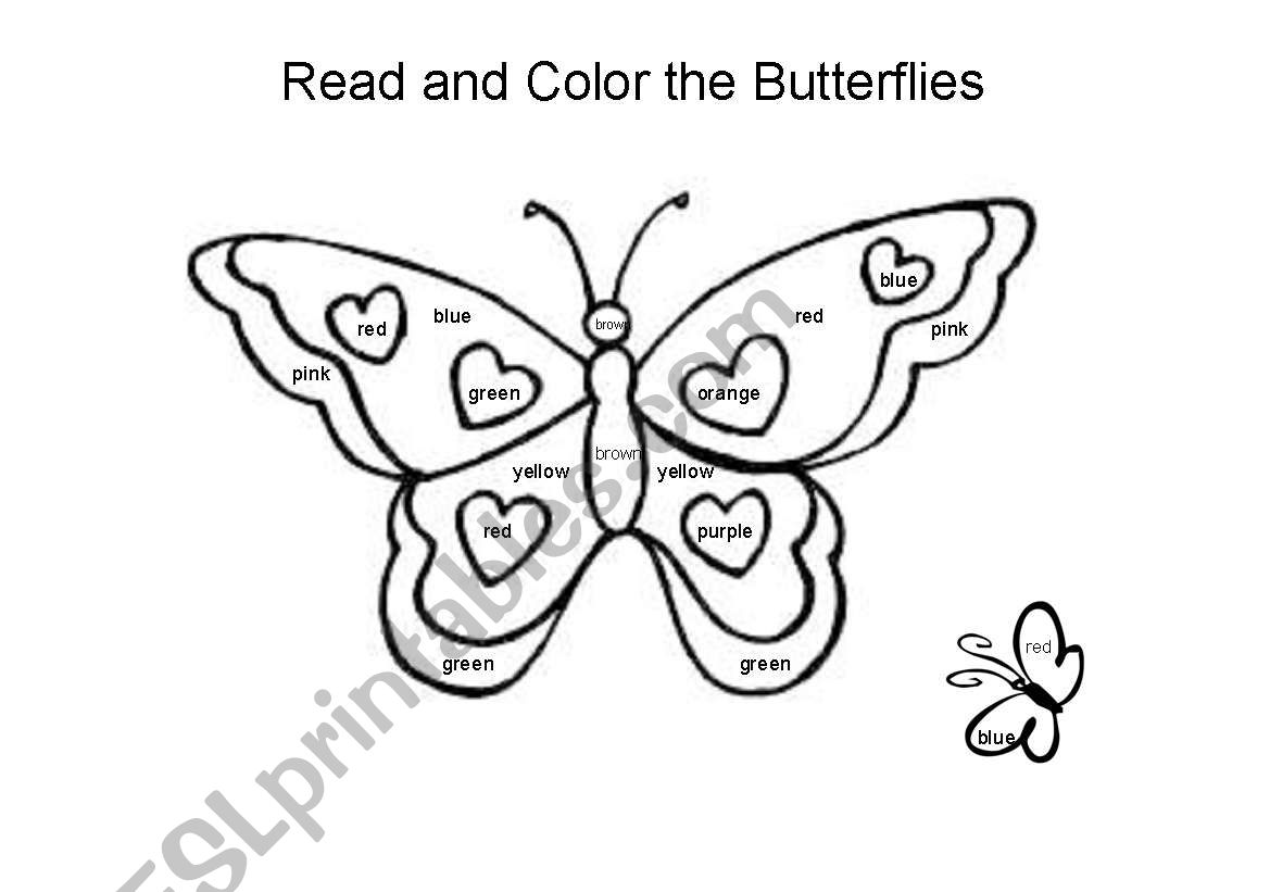 Read and Color the Butterflies