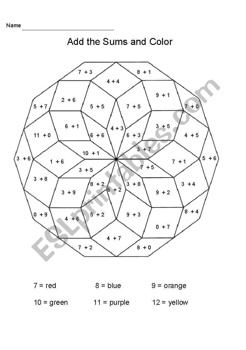 Add the Sums and Read the Colors 