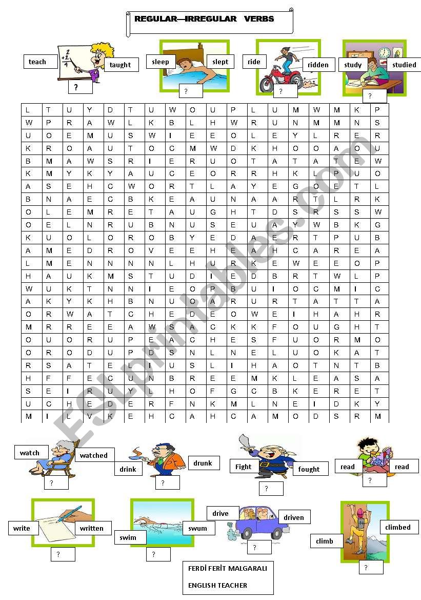 REGULAR IRREGULAR VERBS worksheet