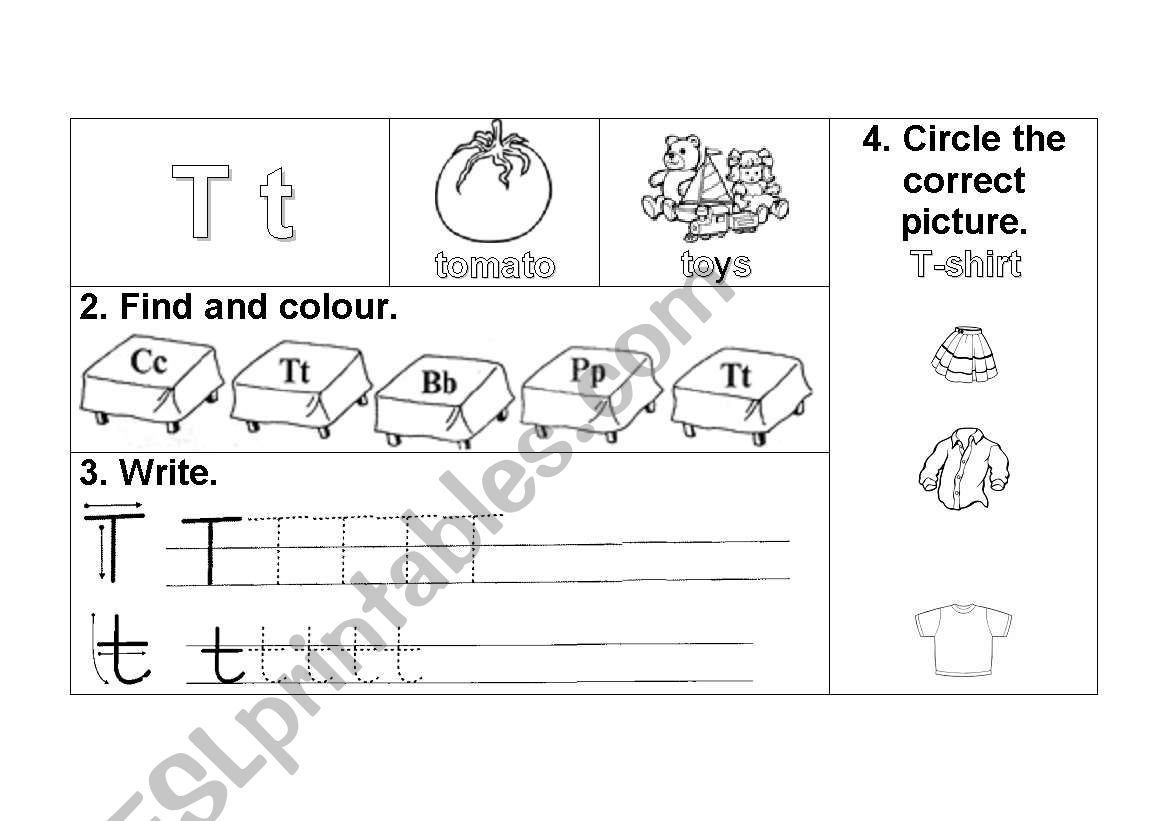 T t worksheet